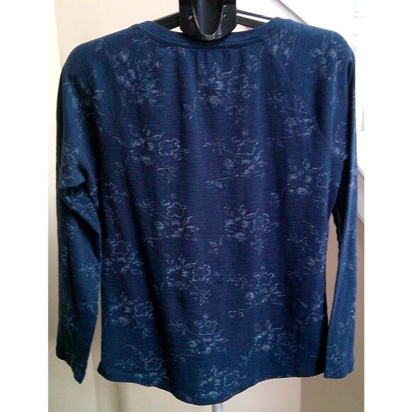 Chaps V-neck Long Sleeve, Floral T-shirt Women's XL - Picture 3 of 6